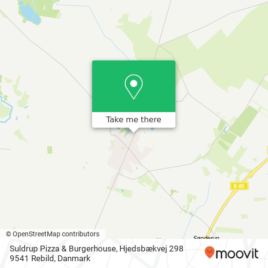 Suldrup Pizza & Burgerhouse, Hjedsbækvej 298 9541 Rebild kort