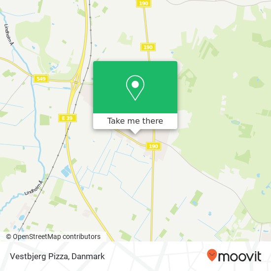 Vestbjerg Pizza, Jørgen Steins Vej 3 9380 Aalborg kort