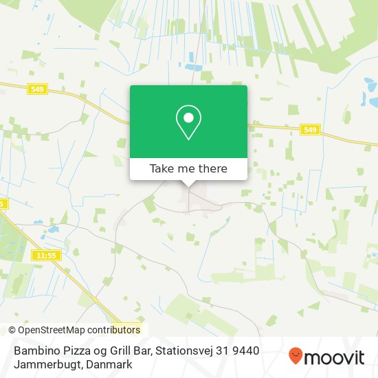 Bambino Pizza og Grill Bar, Stationsvej 31 9440 Jammerbugt kort