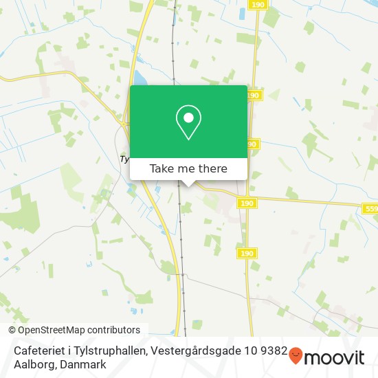 Cafeteriet i Tylstruphallen, Vestergårdsgade 10 9382 Aalborg kort