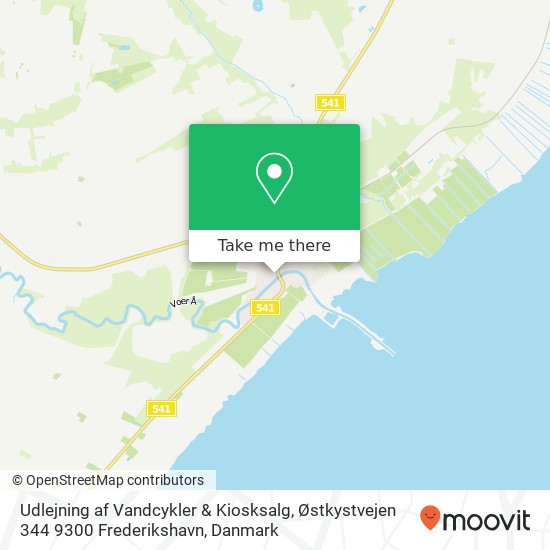 Udlejning af Vandcykler & Kiosksalg, Østkystvejen 344 9300 Frederikshavn kort