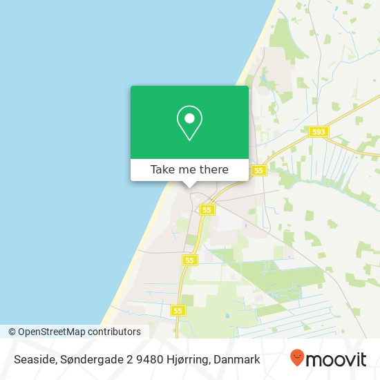 Seaside, Søndergade 2 9480 Hjørring kort