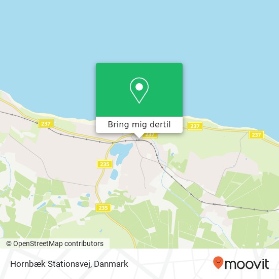 Hornbæk Stationsvej kort