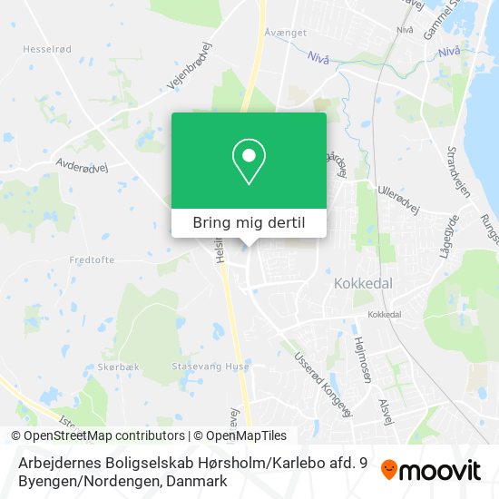 Arbejdernes Boligselskab Hørsholm / Karlebo afd. 9 Byengen / Nordengen kort