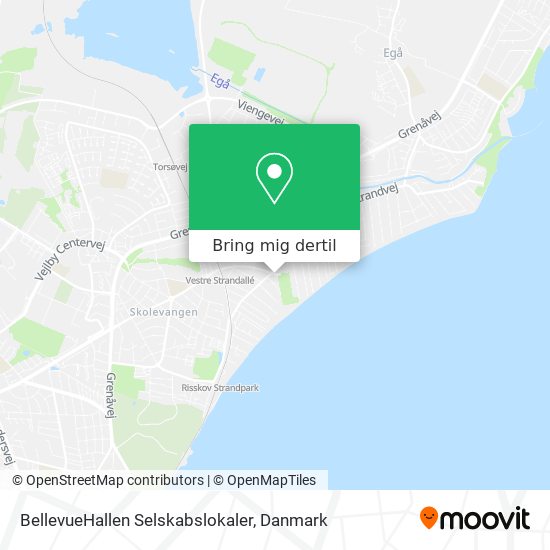 BellevueHallen Selskabslokaler kort