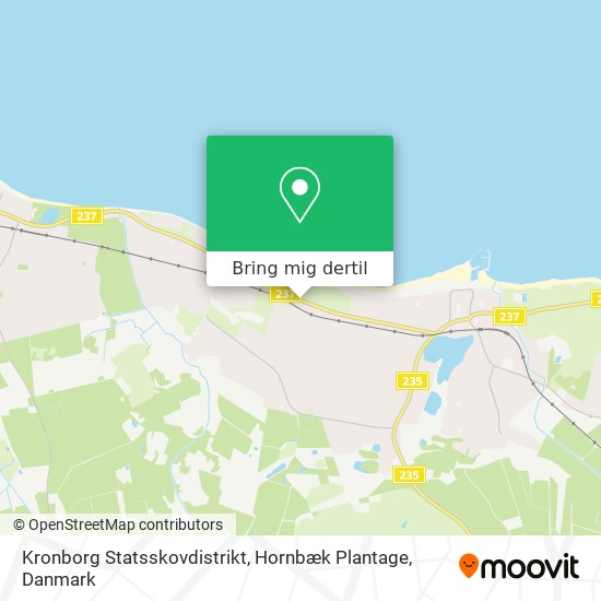 Kronborg Statsskovdistrikt, Hornbæk Plantage kort