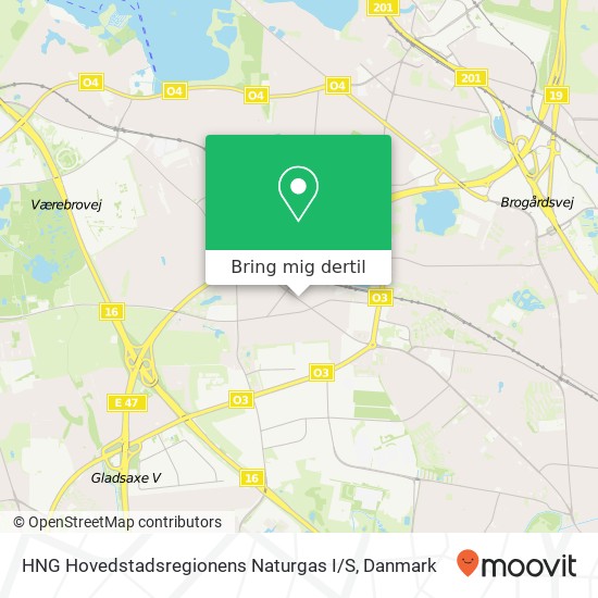 HNG Hovedstadsregionens Naturgas I / S kort