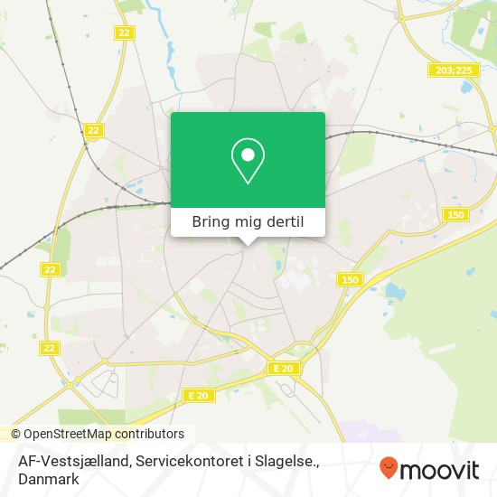 AF-Vestsjælland, Servicekontoret i Slagelse. kort