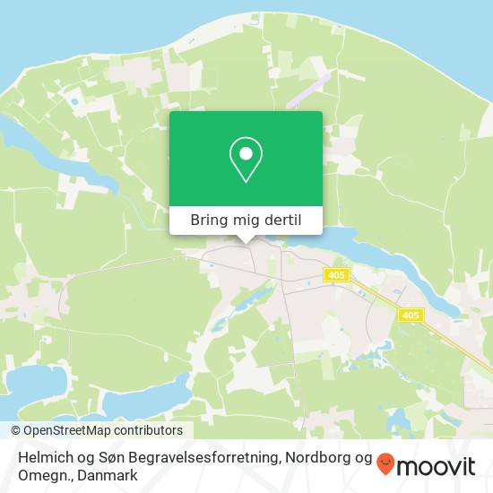 Helmich og Søn Begravelsesforretning, Nordborg og Omegn. kort