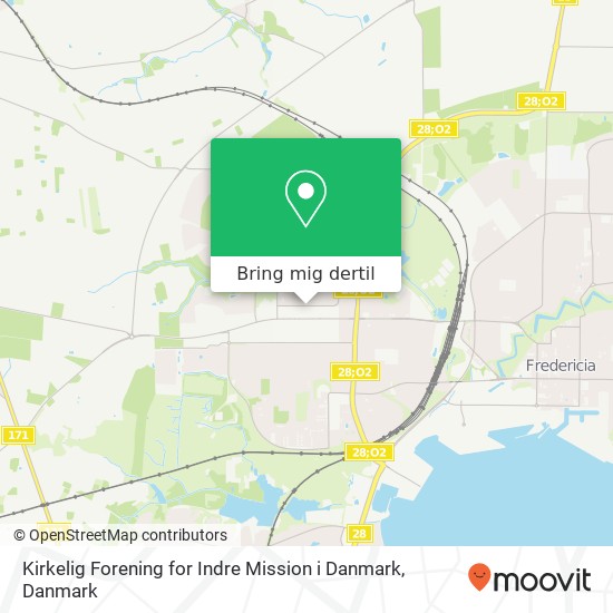 Kirkelig Forening for Indre Mission i Danmark kort