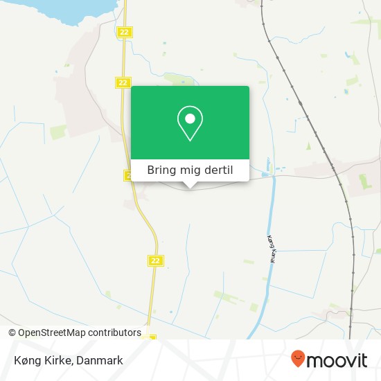 Køng Kirke kort