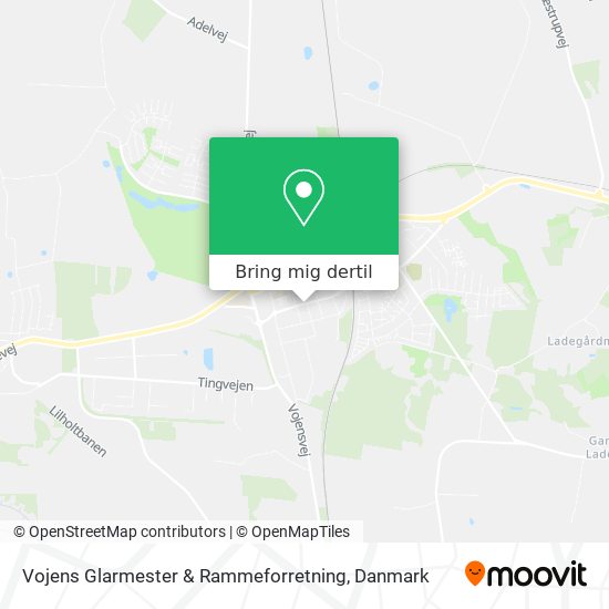 Vojens Glarmester & Rammeforretning kort