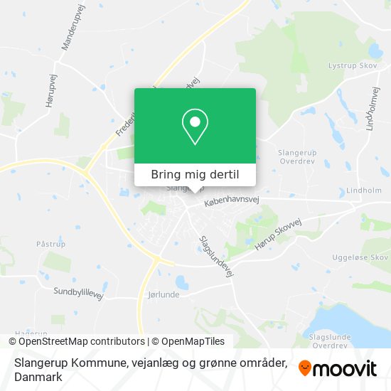 Slangerup Kommune, vejanlæg og grønne områder kort