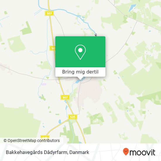 Bakkehavegårds Dådyrfarm kort