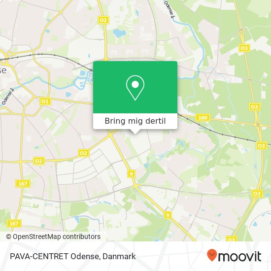PAVA-CENTRET Odense kort