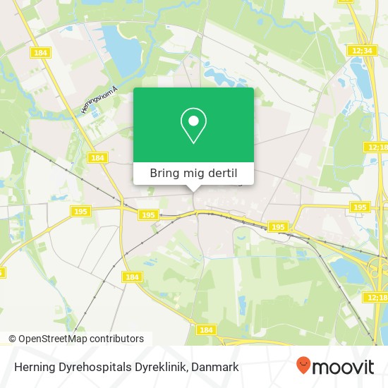 Herning Dyrehospitals Dyreklinik kort