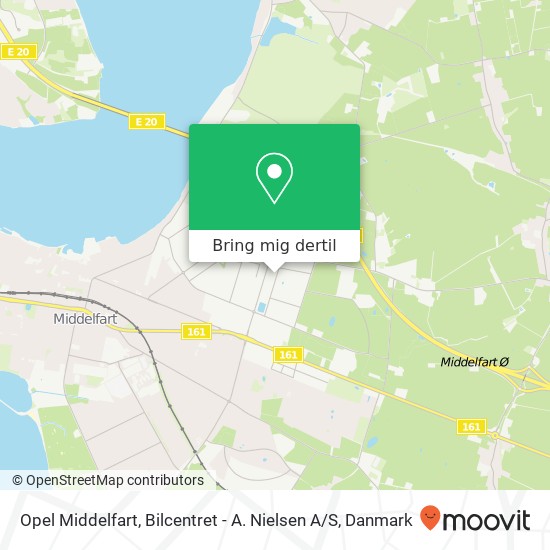 Opel Middelfart, Bilcentret - A. Nielsen A / S kort
