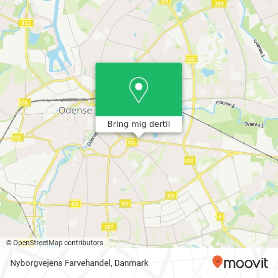 Nyborgvejens Farvehandel kort