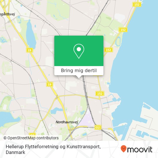 Hellerup Flytteforretning og Kunsttransport kort