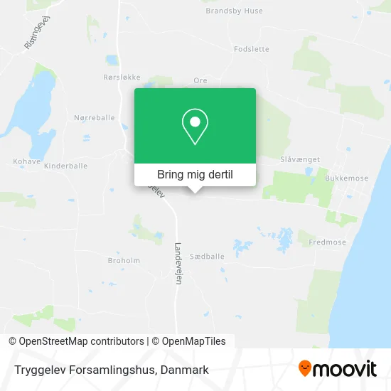 Tryggelev Forsamlingshus kort