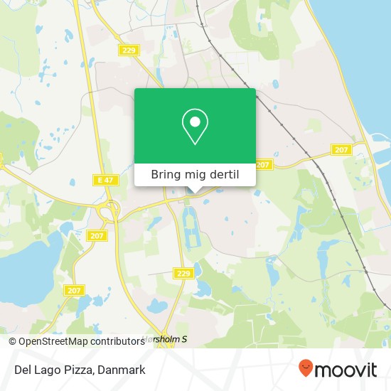 Del Lago Pizza, Rungstedvej 7 2970 Hørsholm kort