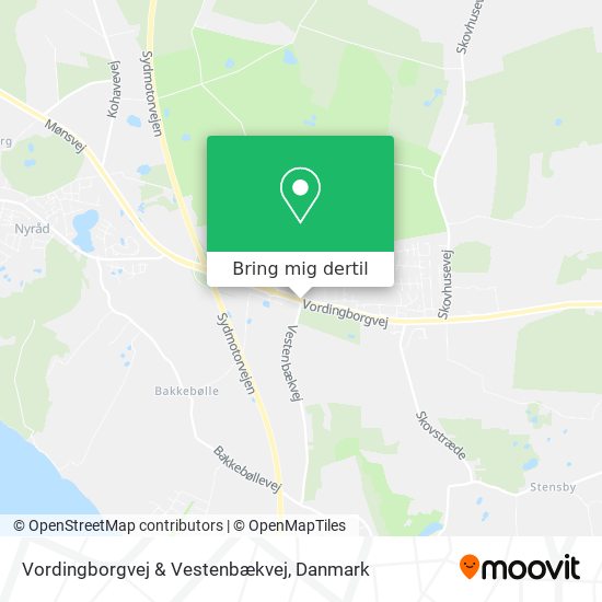 Vordingborgvej & Vestenbækvej kort