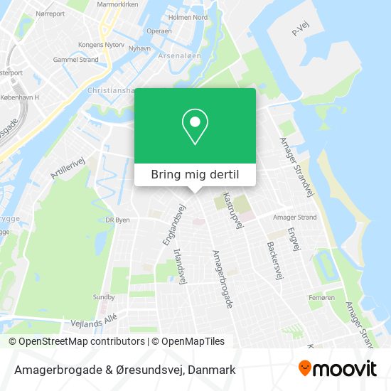 Amagerbrogade & Øresundsvej kort
