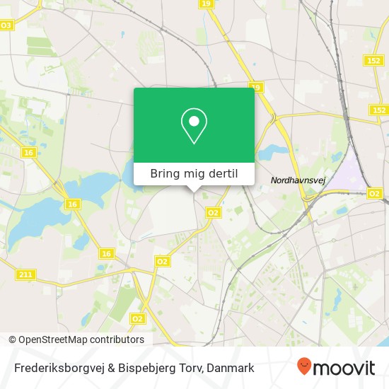 Frederiksborgvej & Bispebjerg Torv kort