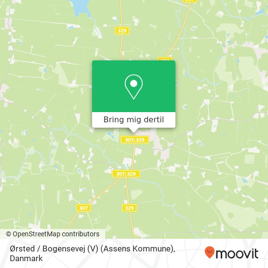 Ørsted / Bogensevej (V) (Assens  Kommune) kort