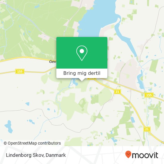 Lindenborg Skov kort