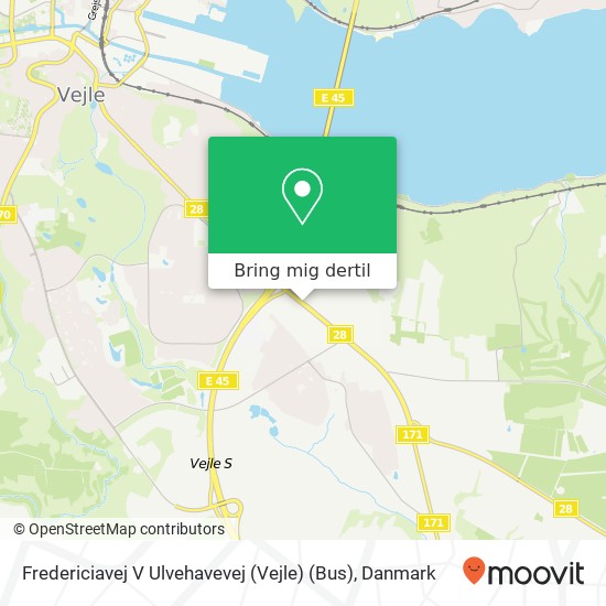 Fredericiavej V Ulvehavevej (Vejle) (Bus) kort