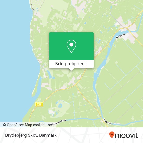 Brydebjerg Skov kort