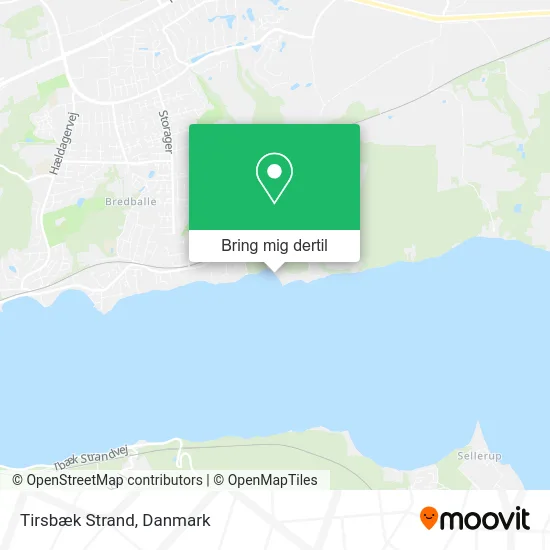 Tirsbæk Strand kort