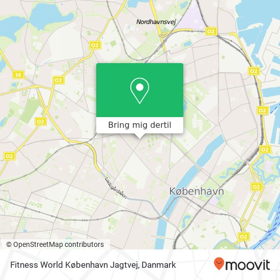 Fitness World København Jagtvej kort