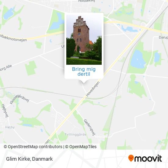 Glim Kirke kort