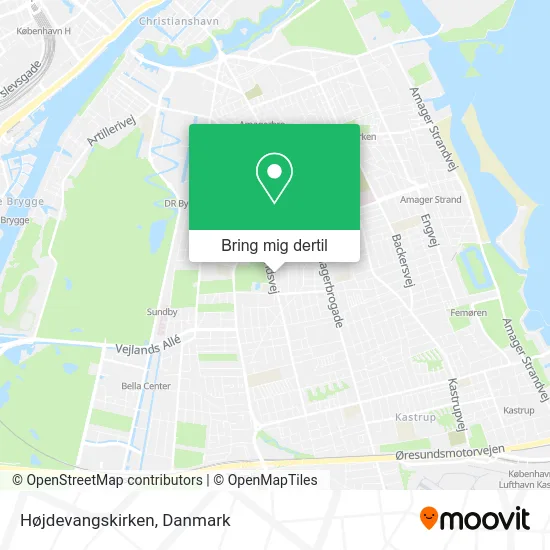 Højdevangskirken kort