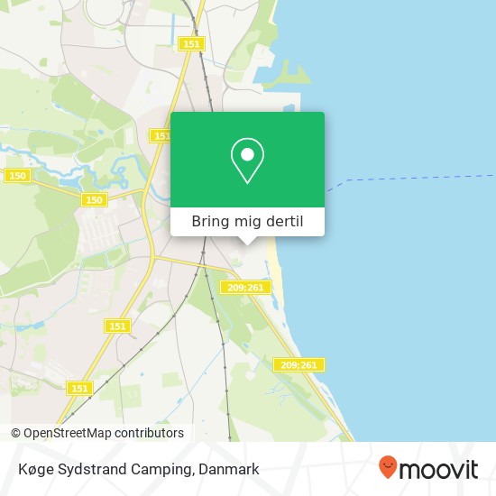 Køge Sydstrand Camping kort