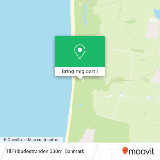 Til Fribadestranden 500m kort