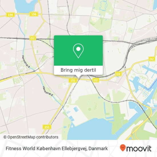 Fitness World København Ellebjergvej kort