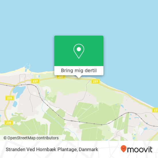 Stranden Ved Hornbæk Plantage kort