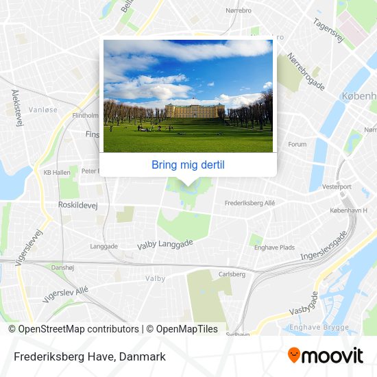 Vej til Frederiksberg Have med bus, jernbane eller metro?