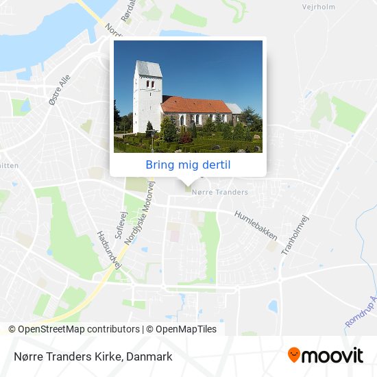 Nørre Tranders Kirke kort