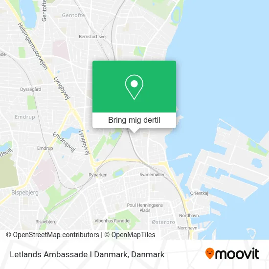 Letlands Ambassade I Danmark kort