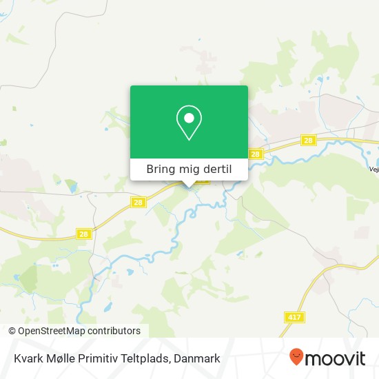 Kvark Mølle Primitiv Teltplads kort