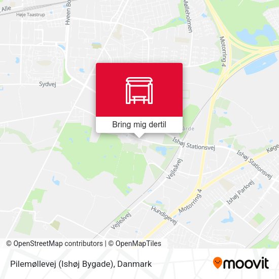 Pilemøllevej (Ishøj Bygade) kort