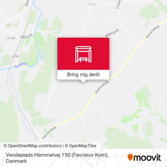 Vendeplads Hammelvej 150 (Favrskov Kom) kort