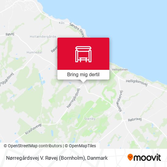 Nørregårdsvej V. Røvej (Bornholm) kort
