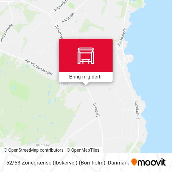 52 / 53 Zonegrænse (Ibskervej) (Bornholm) kort