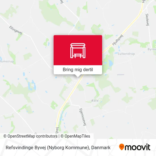 Refsvindinge Byvej (Nyborg Kommune) kort