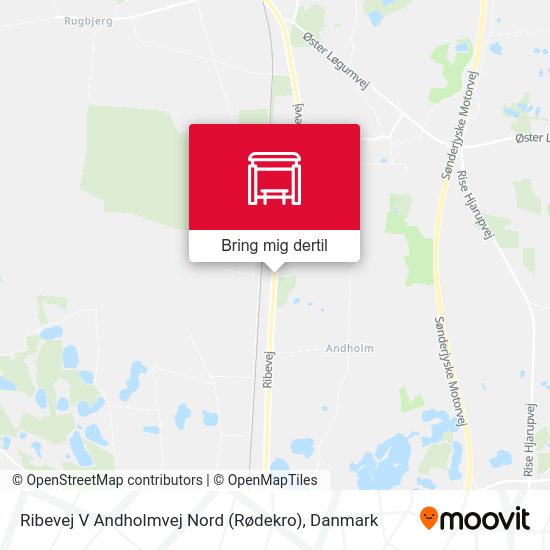 Ribevej V Andholmvej Nord (Rødekro) kort